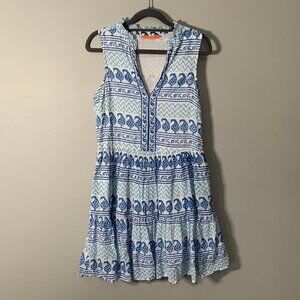 Oliphant cotton sleeveless boho‎ flowy lightweight mini dress